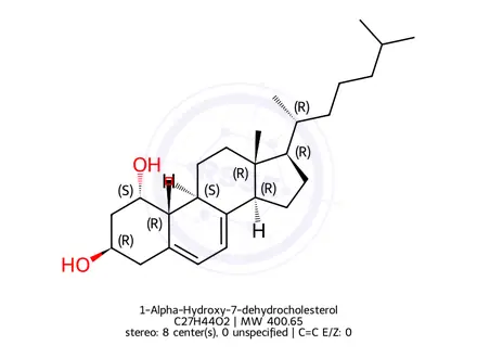 Chemical structure of 1-Alpha-Hydroxy-7-dehydrocholesterol