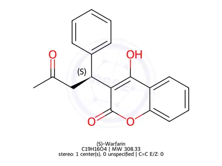 Chemical structure of (S)-Warfarin
