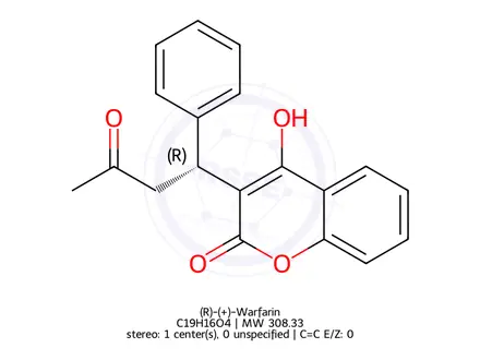 Chemical structure of (R)-Warfarin