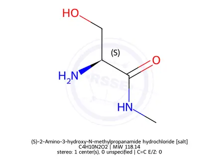 Chemical structure of (S)-2-amino-3-hydroxy-N-methylpropanamide