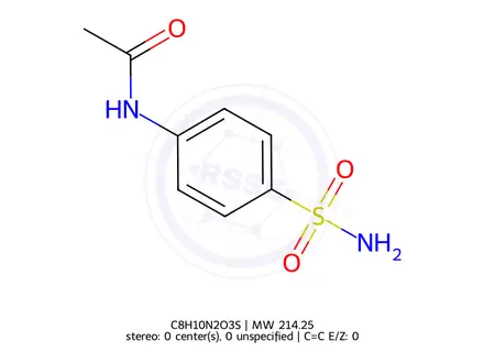 Chemical structure of 4-Acetamidobenzenesulfonamide