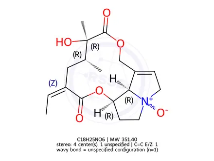 Chemical structure of Senecionine N-oxide