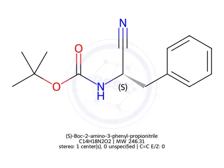 Chemical structure of (S)-Boc-2-amino-3-phenyl-propionitrile