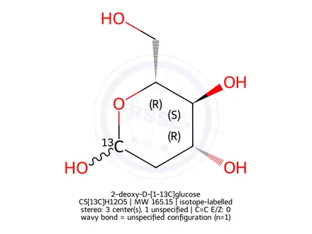 Chemical structure of 2-deoxy-D-[1-13C]glucose