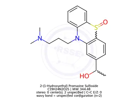 Chemical structure of 2-(1-Hydroxyethyl) promazine Sulfoxide