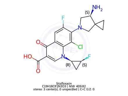 Chemical structure of Sitafloxacin