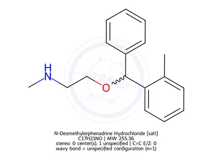 Chemical structure of N-Desmethylorphenadrine Hydrochloride