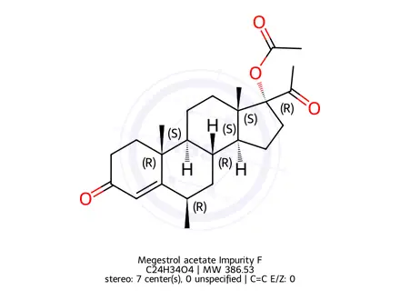 Chemical structure of Megestrol acetate Impurity F