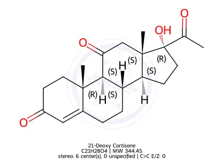 Chemical structure of 21-Deoxy Cortisone