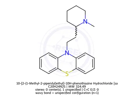 Chemical structure of 10-[2-(1-Methyl-2-piperidyl)ethyl]-10H-phenothiazine Hydrochloride