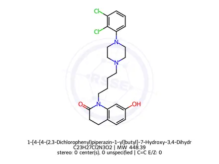 Chemical structure of 1-[4-[4-(2,3-Dichlorophenyl)piperazin-1-yl]butyl]-7-Hydroxy-3,4-Dihydrocarbostyril