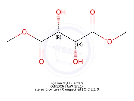 Chemical structure of (+)-Dimethyl L-Tartrate
