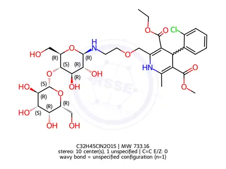 Chemical structure of Amlodipine N-Lactoside