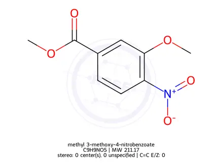 Chemical structure of methyl 3-methoxy-4-nitrobenzoate