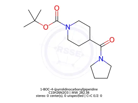 Chemical structure of 1-BOC-4-(pyrrolidinocarbonyl)piperidine