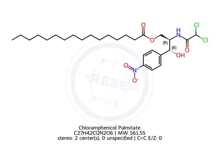 Chemical structure of Chloramphenicol Palmitate