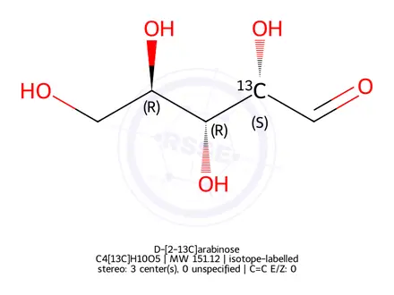 Chemical structure of D-[2-13C]arabinose