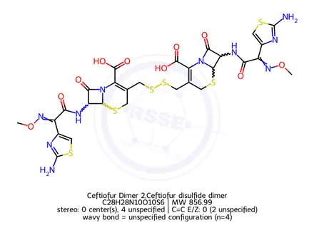 Chemical structure of Ceftiofur Dimer 2,Ceftiofur disulfide dimer