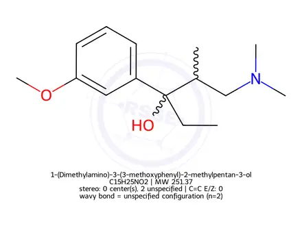 Chemical structure of 1-(Dimethylamino)-3-(3-methoxyphenyl)-2-methylpentan-3-ol