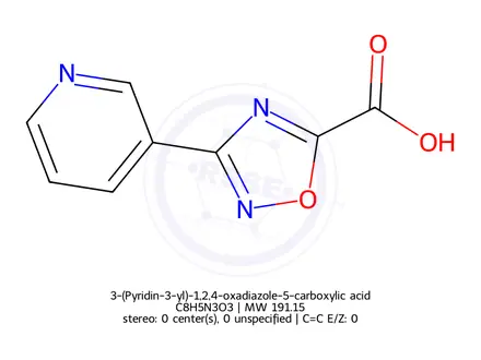 Chemical structure of 3-(Pyridin-3-yl)-1,2,4-oxadiazole-5-carboxylic acid
