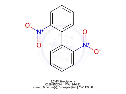 Chemical structure of 2,2'-Dinitrobiphenyl