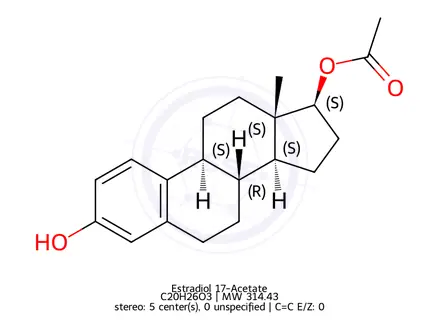 Chemical structure of -β-Estradiol 17-Acetate