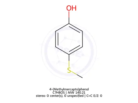 Chemical structure of 4-(Methylmercapto)phenol