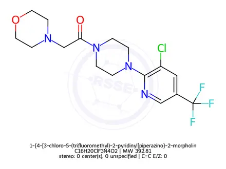 Chemical structure of 1-{4-[3-chloro-5-(trifluoromethyl)-2-pyridinyl]piperazino}-2-morpholino-1-ethanone