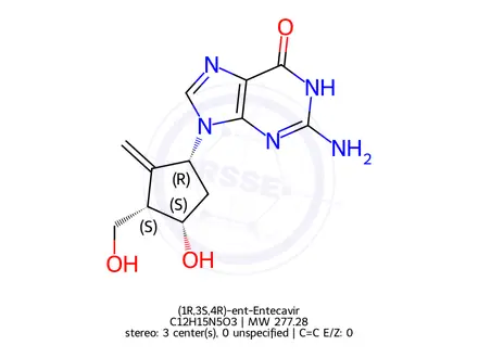 Chemical structure of (1R,3S,4S)-Entecavir
