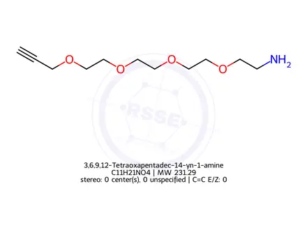 Chemical structure of 3,6,9,12-Tetraoxapentadec-14-yn-1-amine