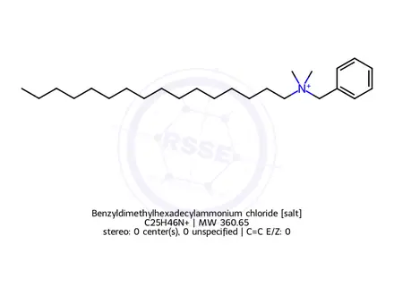 Chemical structure of Benzyldimethylhexadecylammonium chloride