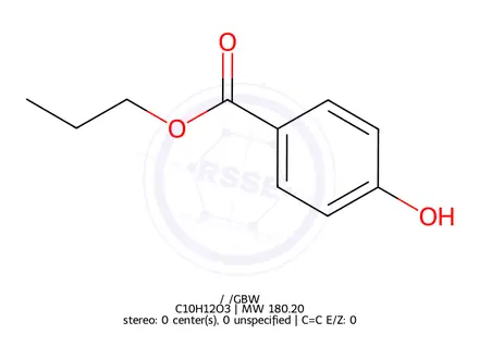 Chemical structure of Propyl 4-hydroxybenzoate