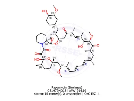 Chemical structure of Rapamycin (Sirolimus)