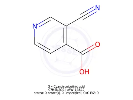 Chemical structure of 3 - Cyanoisonicotinic acid