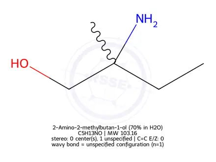 Chemical structure of 2-Amino-2-methylbutan-1-ol (70% in H2O)