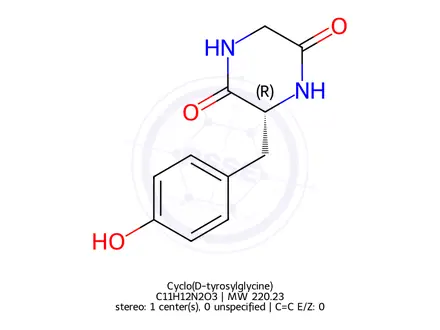 Chemical structure of Cyclo(D-tyrosylglycine)
