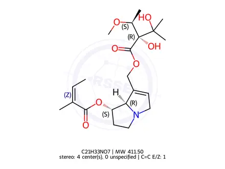 Chemical structure of Lasiocarpine