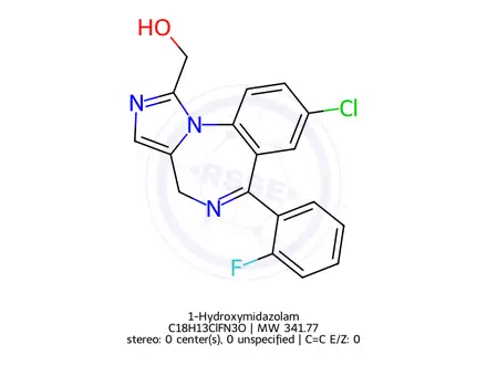 Chemical structure of 1-Hydroxy Midazolam
