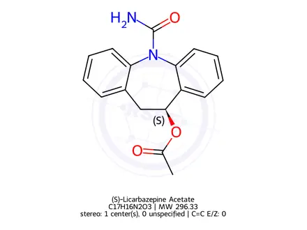Chemical structure of (S)-Licarbazepine Acetate