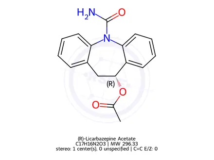 Chemical structure of (R)-Licarbazepine Acetate