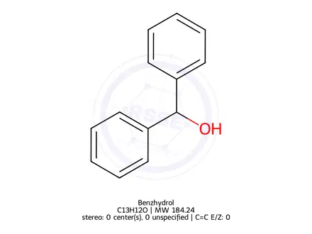 Chemical structure of Benzhydrol
