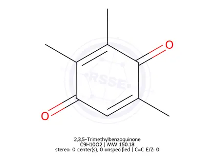 Chemical structure of 2,3,5-trimethylcyclohexa-2,5-diene-1,4-dione