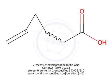 Chemical structure of 2-Methylenecyclopropaneacetic Acid