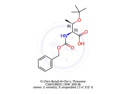 Chemical structure of O-(Tert-Butyl)-N-Cbz-L-Threonine