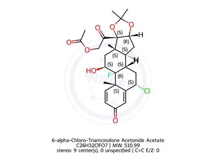Chemical structure of 6-alpha-Chloro-Triamcinolone Acetonide Acetate