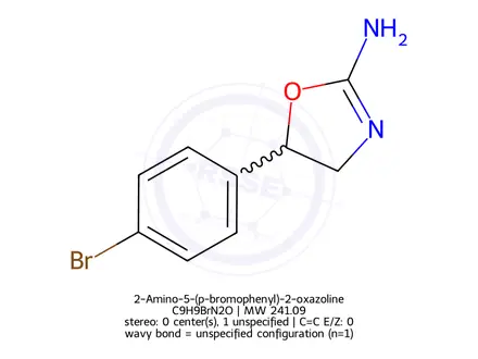 Chemical structure of 2-Amino-5-(p-bromophenyl)-2-oxazoline