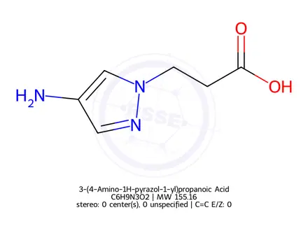 Chemical structure of 3-(4-Amino-1H-pyrazol-1-yl)propanoic Acid