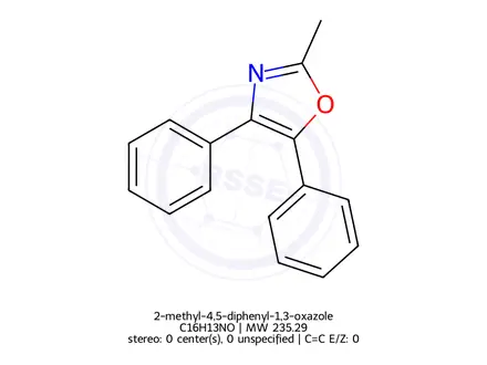 Chemical structure of 2-methyl-4,5-diphenyl-1,3-oxazole