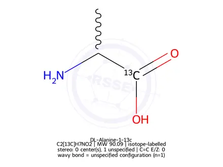 Chemical structure of DL-Alanine-1-13c