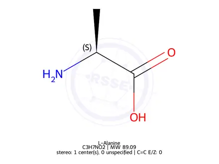 Chemical structure of (S)-2-aminopropanoic acid